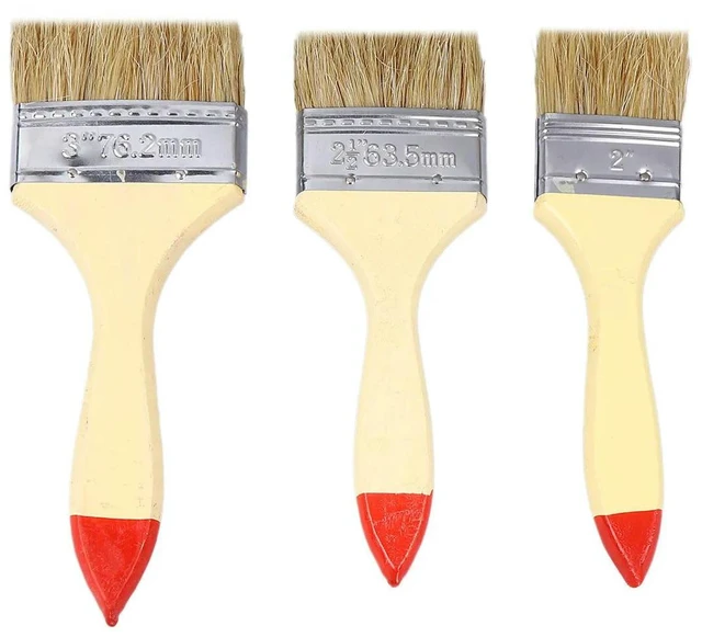 Alt view image 6 of 6 - 10Pcs Premium Paint Brush Set Wooden Handle 1Inch 1.5inch 2Inch 2.5inch 3Inch for Wall Furniture Art DIY Painting Restoration