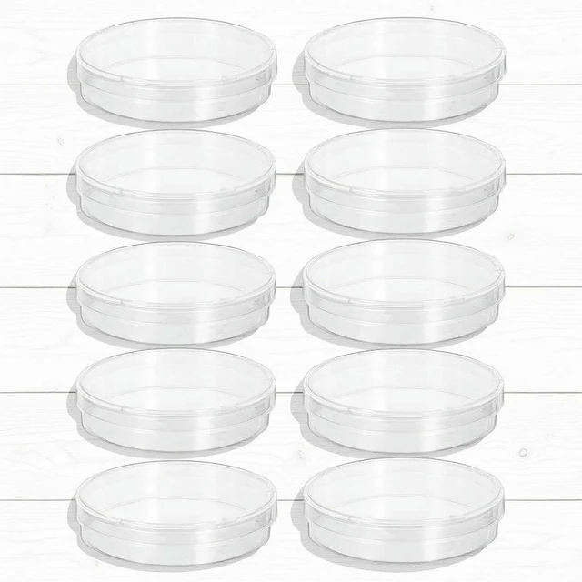 Alt view image 4 of 6 - 10Pcs Sterile Petri Dishes with Lid Plates for Biology Chemistry oratory Equipment Glass Petri Tray Holder