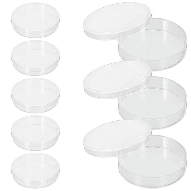 Alt view image 6 of 6 - 10Pcs Sterile Petri Dishes with Lid Plates for Biology Chemistry oratory Equipment Glass Petri Tray Holder