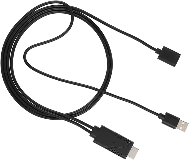 Alt view image 14 of 14 - 2 in 1 1080P USB to HDMI Adapter USB Female to HDMI Male iPhone Android Black 1M