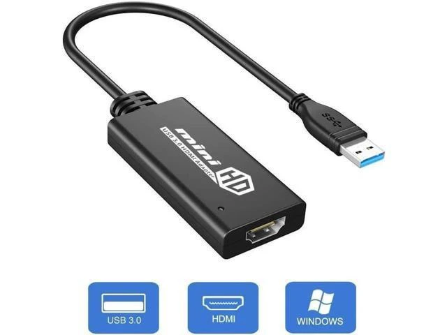 Alt view image 8 of 14 - USB to HDMI Adapter USB 3.0 to HDMI Converter 1080P HD Display Audio Video Converter for Windows 7 8 10 Computer ONLY ( NOT SUPPORT MAC/Linux/Vista )