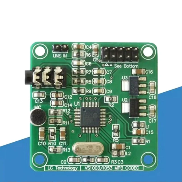 Alt view image 4 of 6 - 2X VS1003 Module MP3 Playback Audio Decoding Onboard Microphone Multifunction Convenience Module