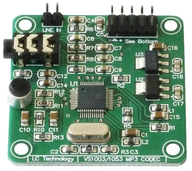 Alt view image 5 of 6 - 2X VS1003 Module MP3 Playback Audio Decoding Onboard Microphone Multifunction Convenience Module
