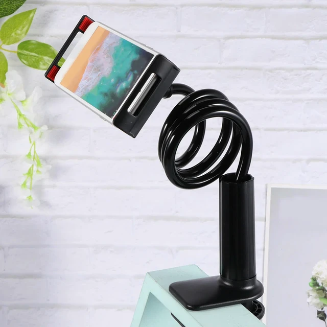 Alt view image 5 of 6 - Flexible 360 Degree Rotation Universal Mobile Phone Stand Phone Shelf Black Adjustable Clip Desktop Computer Holder Bendable