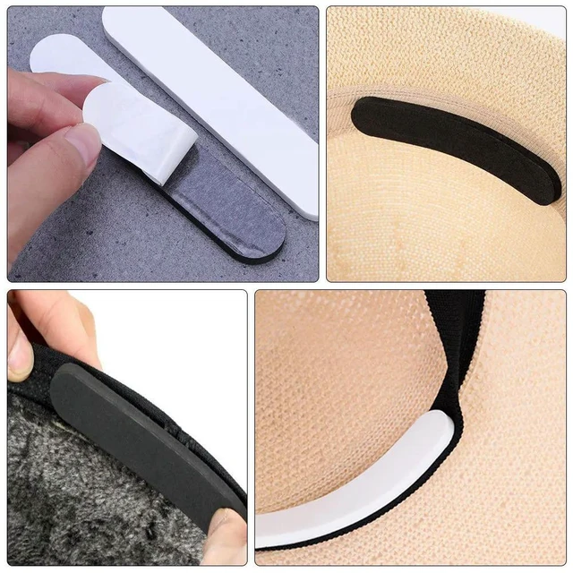 Alt view image 4 of 6 - 48Pcs Hat Size Reducer Eva Tape for Sweatband Hats Saver 24 Black 24 White Adjustable Comfort Hat Size Reducer