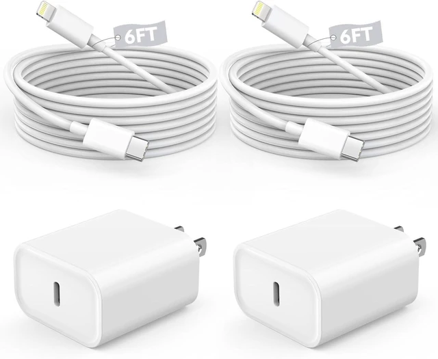 Alt view image 8 of 14 - Fast Charger iPhone,iPhone Charger Fast Charging 2Pack USB C Wall Charger Block Fast i Phone Chargers 6FT Type-C USB C to Lightning Cable Cord for iPhone14/14Plus/13/12/11 Pro Max,Mini,8,iPad/AirPods
