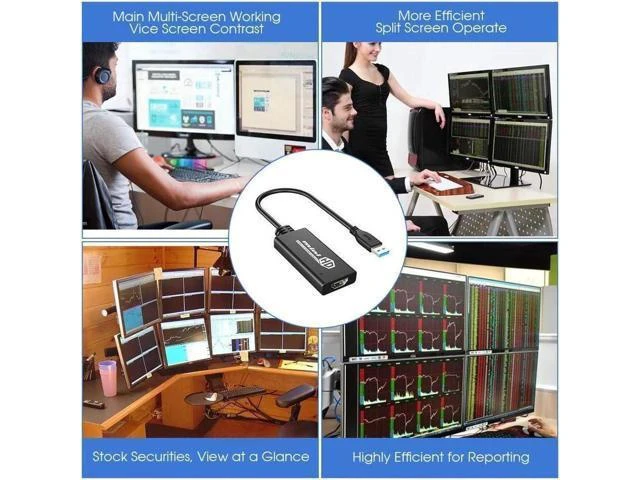 Alt view image 10 of 14 - USB to HDMI Adapter USB 3.0 to HDMI Converter 1080P HD Display Audio Video Converter for Windows 7 8 10 Computer ONLY ( NOT SUPPORT MAC/Linux/Vista )