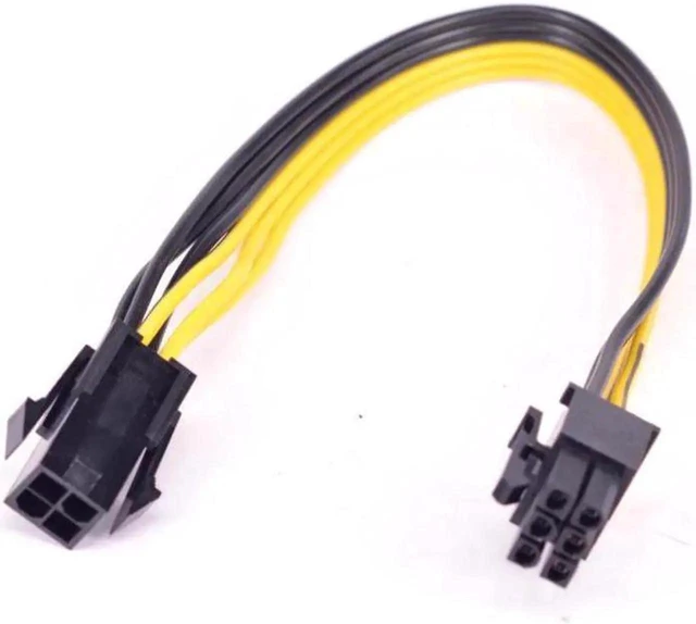 Alt view image 2 of 2 - PCIe 6Pin Male to CPU 4Pin Female Power Conversion Cable ATX 12V 4 Pin to PCI Express 6 Pin Power Supply Cable 18AWG