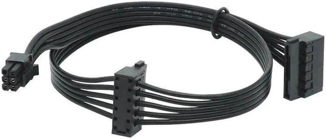 Alt view image 2 of 5 - Small 6Pin to Dual SATA SSD Power Supply Cable MINI 6Pin to 2 x SATA Hard Drive Power Cord For Dell Main Board Interface