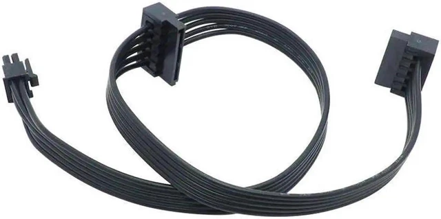 Alt view image 3 of 5 - Small 6Pin to Dual SATA SSD Power Supply Cable MINI 6Pin to 2 x SATA Hard Drive Power Cord For Dell Main Board Interface