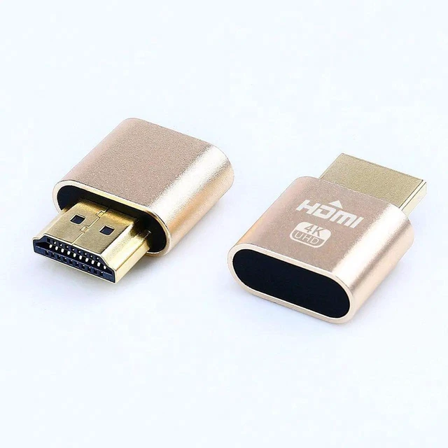 Alt view image 2 of 7 - 4K HDMI Dummy Plug Display Emulator Headless Ghost Adapter, 4Kx2K 2160P 1080P Support for Windows Mac OSX Linux (1 Pack)
