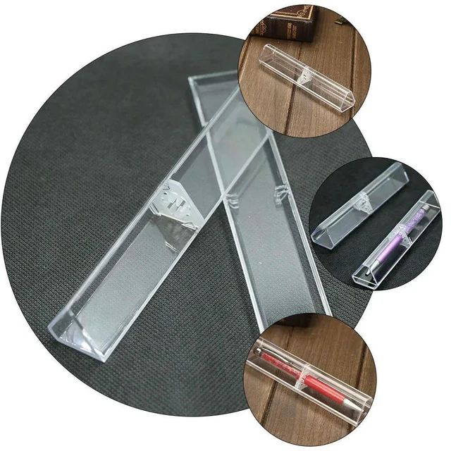 Alt view image 6 of 6 - 6Pcs Triangle Plastic Pen Box Transparent Stationery Case Durable Practical Pencil Container Pen Box