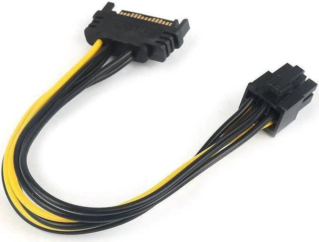 Alt view image 4 of 5 - 1PCS 15pin SATA Male To 6pin PCI-E Power Supply Cable 20cm SATA Cable 15-pin To 6 Pin Adapter Cable 18AWG Wire For Graphic Card