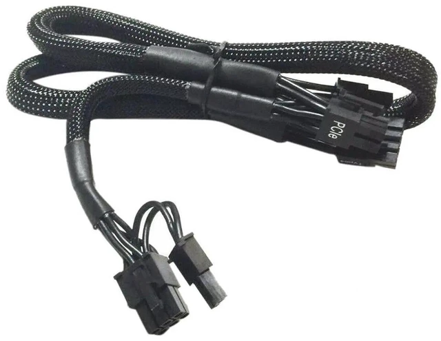 Main image of 18AWG 8Pin to Dual 6+2 Pin PCIe Modular Power Cable Compatible with Corsair RMX RM Series SF Series 80 Plus Gold PSU