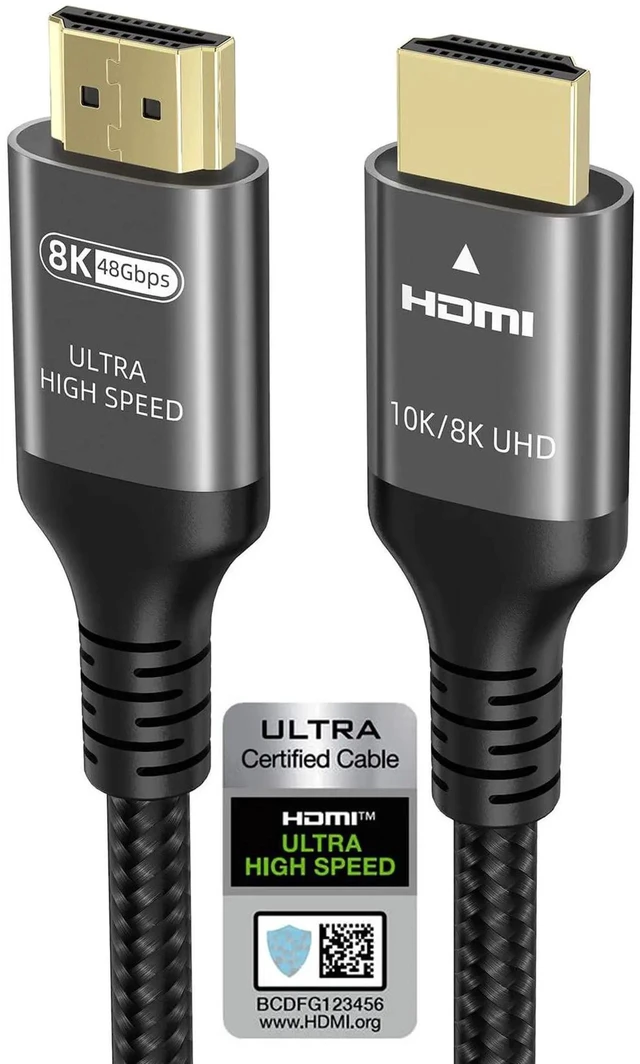 Main image of 3.3FT Certified Ultra High Speed HDMI 2.1 Cable, 48Gbps 10K 8K@60Hz 4K@240Hz 144Hz 120Hz HDR10+ eARC HDCP2.3 Compatible with Netflix TV PC Monitor Projector PS5 Xbox