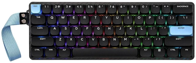 Alt view image 7 of 12 - Carbon60 QMK/VIA Wireless Mechanical Keyboard, 60% Compact Layout, Tri-Mode BT/2.4GHz/USB-C, Carbon Fiber Design, Hot Swappable (Gateron Low-Profile Red Switch)