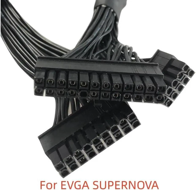 Main image of 18+10 Pin to 24 Pin ATX Motherboard Power Cable, Sleeved Modular PSU Cord Compatible with EVGA SUPERNOVA Series