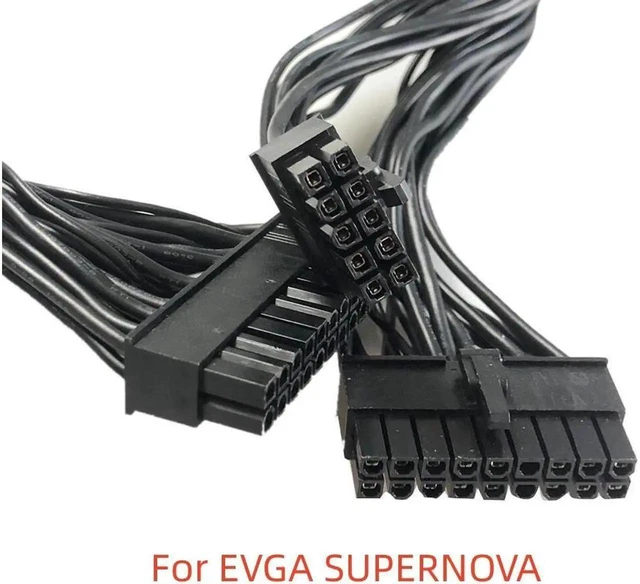 Alt view image 2 of 3 - 18+10 Pin to 24 Pin ATX Motherboard Power Cable, Sleeved Modular PSU Cord Compatible with EVGA SUPERNOVA Series