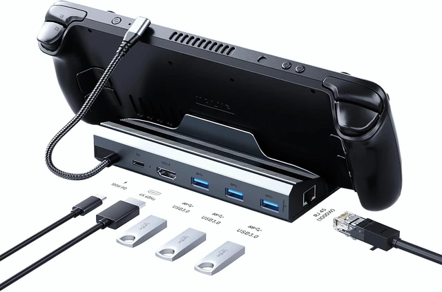 Alt view image 8 of 14 - Docking Station for Steam Deck/ROG Ally/Legion Go, The 6 in 1 Steam Deck Dock. 1000Mbps Ethernet, 3.0 PD 100W Fast Charging, HDMI 2.0 4K@60Hz and 3 USB 3.0 Port Steam Deck OLED Dock.