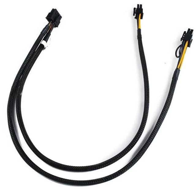 Alt view image 3 of 3 - 50cm Server 10Pin to Dual 6+2Pin PCIe Power Cable, 10 Pin to 8Pin GPU Power Adapter Cord Compatible with HP DL380 G8 G9 Server