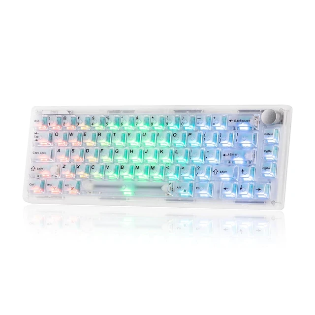 Alt view image 8 of 14 - HE65 V2 TMR Hall Effect Gaming Keyboard with Volume Knob | Rapid Triggering, 8K Polling, 0.01mm Adjustable Actuation, Hybrid Hot-Swap, Creamy & Thocky, 2.4Ghz/BT for Mac/WIN (White)