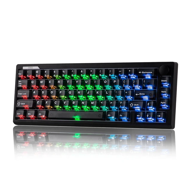 Alt view image 8 of 14 - HE65 V2 TMR Hall Effect Gaming Keyboard with Volume Knob | Rapid Triggering, 8K Polling, 0.01mm Adjustable Actuation, Hybrid Hot-Swap, Creamy & Thocky, 2.4Ghz/BT for Mac/WIN (Black)