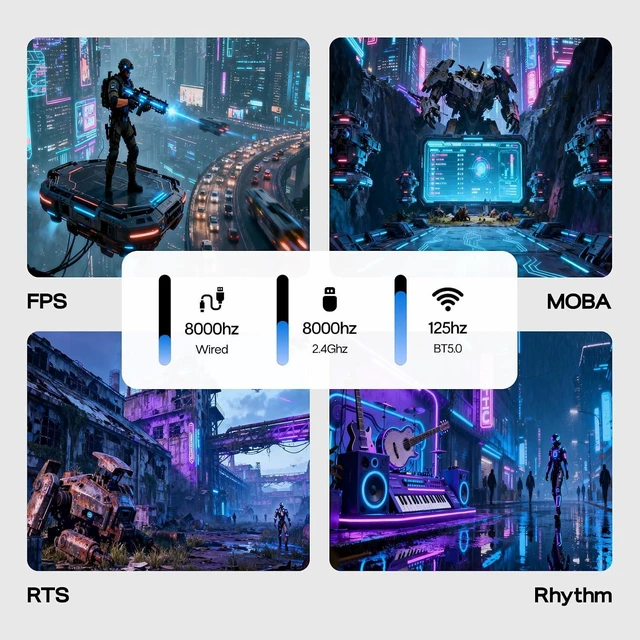 Alt view image 11 of 14 - HE65 V2 TMR Hall Effect Gaming Keyboard with Volume Knob | Rapid Triggering, 8K Polling, 0.01mm Adjustable Actuation, Hybrid Hot-Swap, Creamy & Thocky, 2.4Ghz/BT for Mac/WIN (White)
