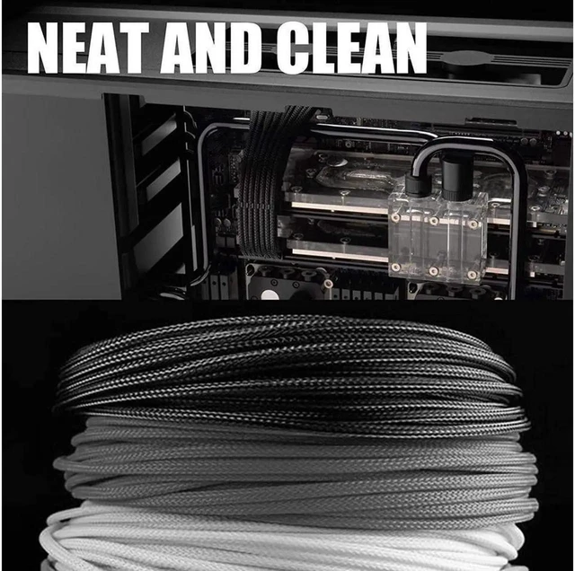 Alt view image 4 of 5 - 30CM Black Sleeved PSU Extension Cable Kit, 24Pin ATX / 4+4 Pin EPS / 6+2 Pin PCIe Modular Power Cables with Dual Cable Combs, Universal ATX Power Supply Extension Set for PC Gaming Builds