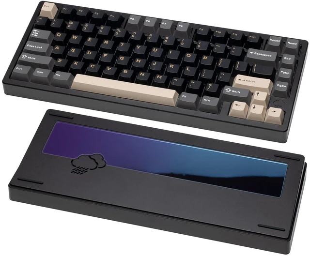 Alt view image 7 of 12 - WOBKEY Rainy 75 CNC Aluminum HMX/JWK/Cocoa Switches Triple-Mode Connectivity Mechanical Keyboard with Superior Acoustics, RGB/PP/Gradient Glass/3500mAh/Violet Switch (Standard - Black)