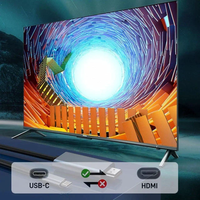 Alt view image 2 of 6 - 6Ft USB C to HDMI Cable, 4K USB 3.1 Type-C to HDMI Cord Thunderbolt 3/4/5 Compatible for MacBook Air, Galaxy S9-S24, iPhone 15/16, iPad Pro, iMac, Surface