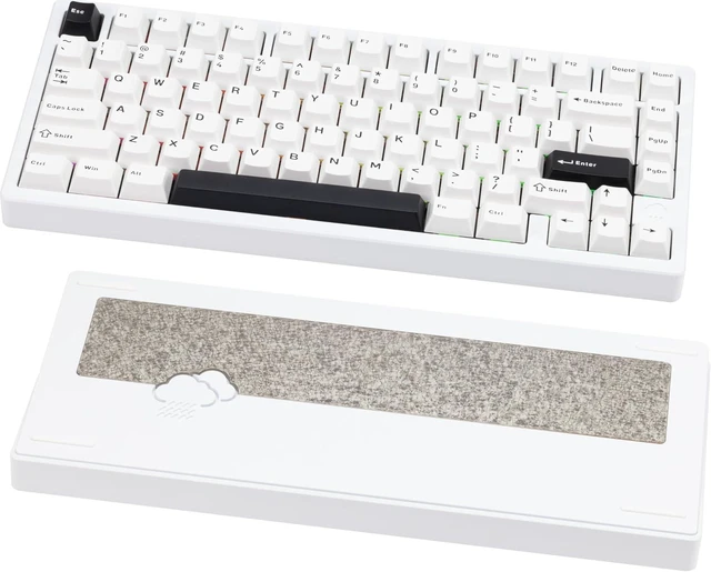 Alt view image 7 of 12 - WOBKEY Rainy 75 CNC Aluminum HMX/JWK/Cocoa Switches Triple-Mode Connectivity Mechanical Keyboard with Superior Acoustics, RGB/FR4/Silver SUS304/7000mAh/Cocoa Switch (Pro - Luna)