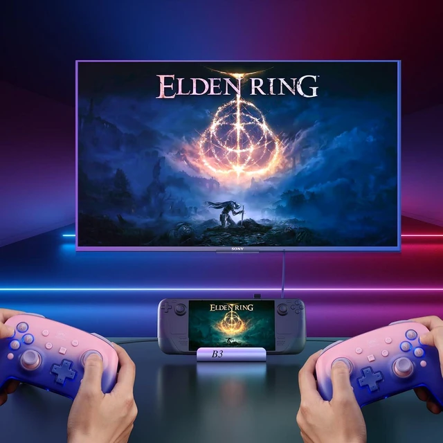 Alt view image 14 of 14 - Docking Station for Steam Deck ROG Ally, 6 in 1 Stream Deck Dock with HDMI 2.0 4K@60Hz, 1000Mbps Gigabit Ethernet, 3 USB-A 3.0 and 100W Full Speed Charging USB-C Port Compatible with Valve Steam Deck