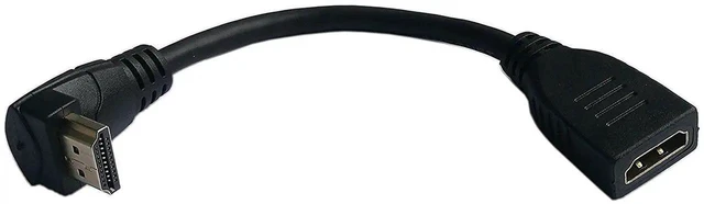 Main image of 5 Inch 90 Degree Vertical Right Up Angle HDMI Male to Female Cable, HDMI 2.0 High Speed Cord Support 4K@60Hz 2160P 1080P 3D Ethernet ARC for HDTV Monitor Projector