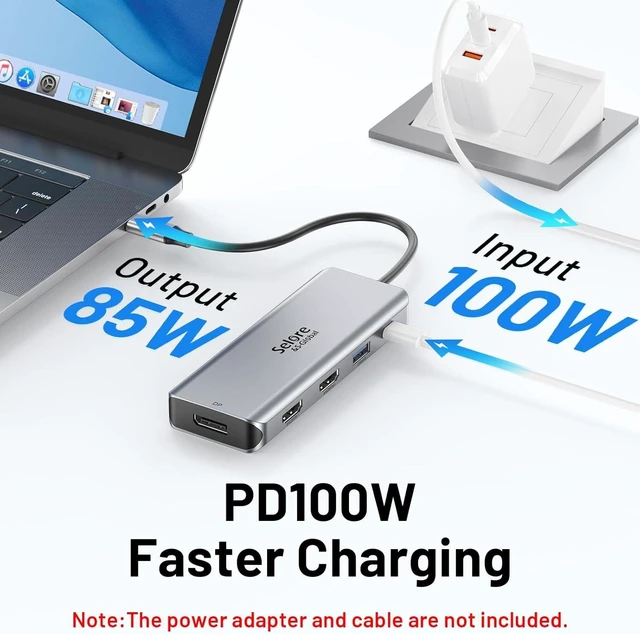 Alt view image 12 of 14 - USB C Docking Station Dual Monitor, 9 in 1 Triple Display Docking Station to Dual HDMI Adapter Displayport SD TF Card Reader 2USB 2.0, 1 USB 3.0, 100W PD for USB C Thunderbolt 3/4 Laptops