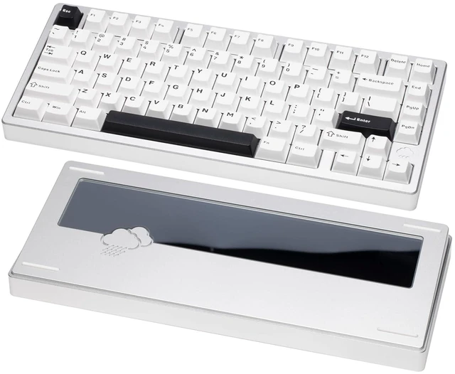 Alt view image 7 of 12 - WOBKEY Rainy 75 CNC Aluminum HMX/JWK/Cocoa Switches Triple-Mode Connectivity Mechanical Keyboard with Superior Acoustics, No RGB/PP/Mirrored Glass/3500mAh/Violet Switch (Lite - Silver)