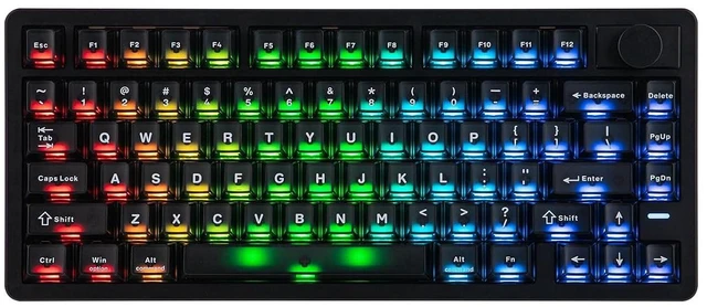 Alt view image 8 of 14 - HE75 V2 TMR Hall Effect Gaming Keyboard w/Changeable Knob | Rapid Triggering, 8K Polling, 0.01mm Adjustable Actuation, Hybrid Hot-Swap, Creamy & Thocky, 2.4Ghz/BT for Mac/WIN (Black)