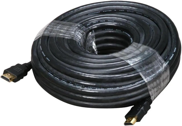 Alt view image 2 of 2 - 50FT Black High-Speed HDMI Male to Male Cable with Ethernet, Long HDMI Cord for TV, Projector, PC, Laptop, Monitor