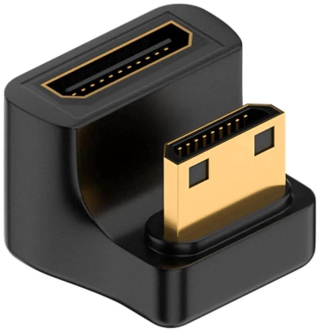 Main image of 180 Degree Down U-Shape Mini HDMI 2.1 Angle Adapter, 8K UHD Male to Female HD Display Connector with LED Light for DSLR Camcorder Tablet PC