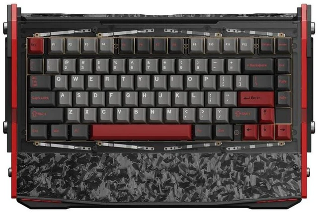 Alt view image 8 of 14 - Black Diamond RT Hall Effect Magnetic Gaming Keyboard 75%, 0.04mm Accuracy, 8k Polling Rate, 0.25ms Latency, Leaf Spring Mount Mechanical Feel, Custom Fixed-Wall Magnetic Switch, Shadow Crimson