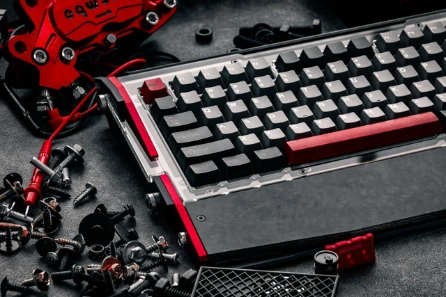 Alt view image 11 of 14 - Black Diamond RT Hall Effect Magnetic Gaming Keyboard 75%, 0.04mm Accuracy, 8k Polling Rate, 0.25ms Latency, Leaf Spring Mount Mechanical Feel, Custom Fixed-Wall Magnetic Switch, Shadow Crimson
