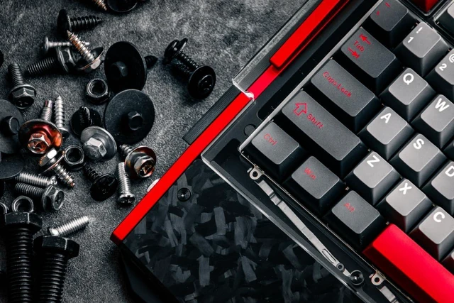 Alt view image 13 of 14 - Black Diamond RT Hall Effect Magnetic Gaming Keyboard 75%, 0.04mm Accuracy, 8k Polling Rate, 0.25ms Latency, Leaf Spring Mount Mechanical Feel, Custom Fixed-Wall Magnetic Switch, Shadow Crimson
