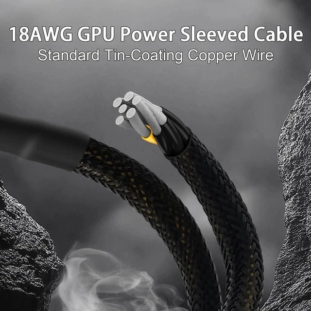 Alt view image 7 of 7 - Dual 6 Pin Female to 8 Pin Male GPU Power Adapter Cable, Sleeved PCIe Converter Cord 9.5 Inch 24cm
