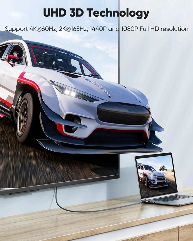 Alt view image 2 of 7 - 10FT Mini HDMI to HDMI Cable, 4K@60Hz High Speed Bi-Directional HDMI 2.0 Male Cord, Aluminum Shell Nylon Braided Compatible with HDTV Tablet Camera Camcorder