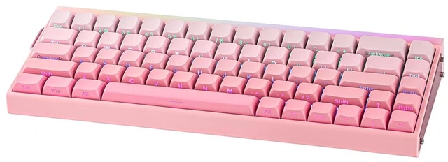 Alt view image 10 of 14 - Aula Hero 68 HE Wired Magnetic Gaming Keyboard, 0.01mm Adjustable Actuation, Rapid Hall Effect Switch, 8kHz Polling, 5-Layer Sound Dampening, RGB Box & Backlight (Pink)