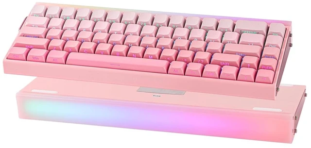 Alt view image 8 of 14 - Aula Hero 68 HE Wired Magnetic Gaming Keyboard, 0.01mm Adjustable Actuation, Rapid Hall Effect Switch, 8kHz Polling, 5-Layer Sound Dampening, RGB Box & Backlight (Pink)