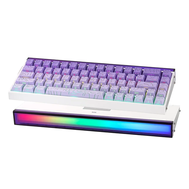 Alt view image 7 of 12 - Aula Hero 68 HE Wired Magnetic Gaming Keyboard, 0.01mm Adjustable Actuation, Rapid Hall Effect Switch, 8kHz Polling, 5-Layer Sound Dampening, RGB Box & Backlight (Purple)