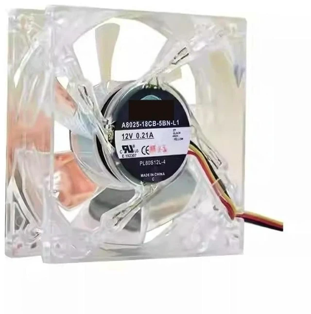 Alt view image 4 of 6 - 3pcs for A8025-18CB-5BN-L1 8025 80MM 8cm Computer case CPU LED Cooling fan 12V 0.21A fan with 3pin