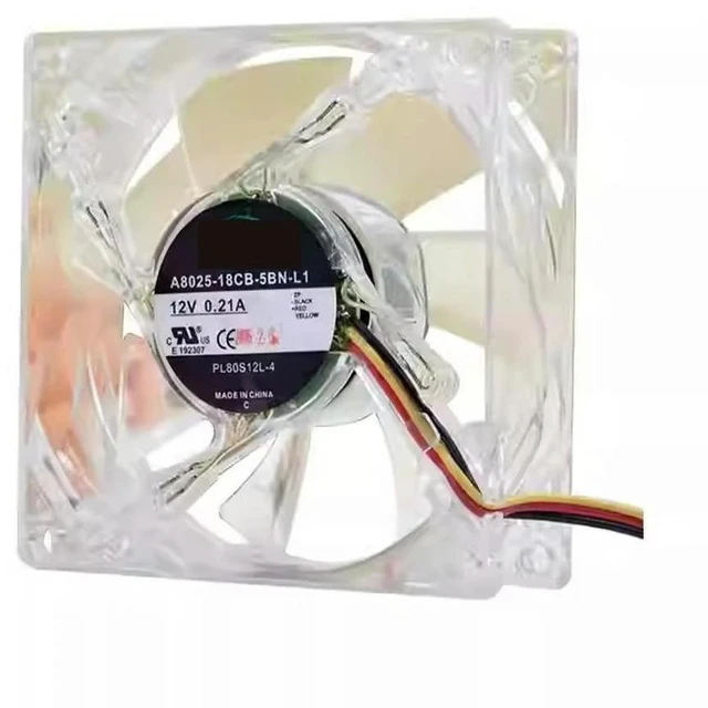 Alt view image 6 of 6 - 3pcs for A8025-18CB-5BN-L1 8025 80MM 8cm Computer case CPU LED Cooling fan 12V 0.21A fan with 3pin