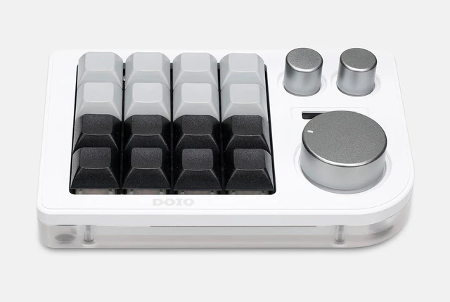 Alt view image 9 of 12 - Megalodon Triple Knob Macro Pad Programmable Designer Mini Keyboard 16 Keys (White)