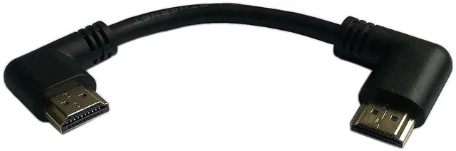 Main image of 5 Inch 90 Degree Vertical Left to Right Angle HDMI Male to Male Cable, HDMI 2.0 High Speed Cord Support 4K@60Hz 2160P 1080P 3D Ethernet ARC for HDTV Monitor Projector